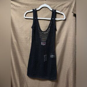 SOLID & STRIPED Black Crochet Swim Coverup